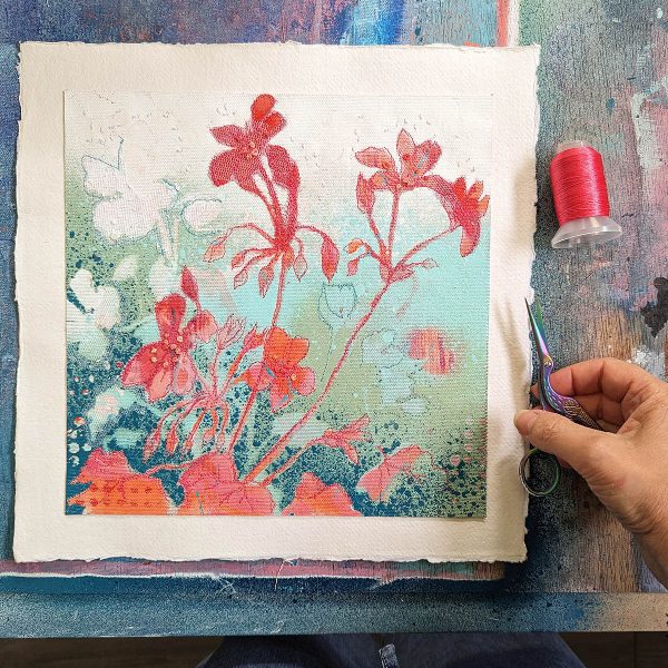 Summer Bloom textile art online workshop